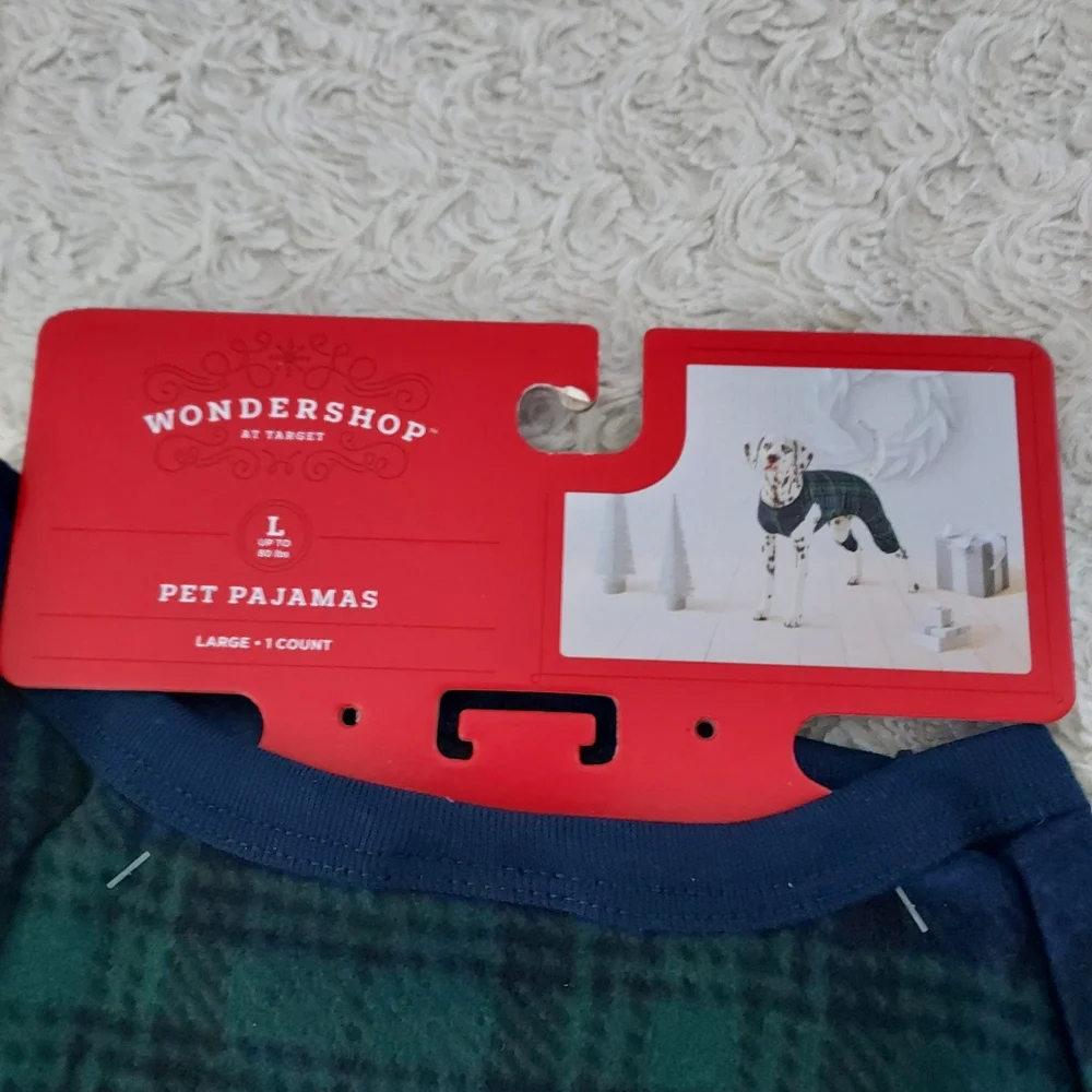 Wondershop Blue & Green Plaid Dog PJs Large & Blue Buffalo Dog Treats Bundle